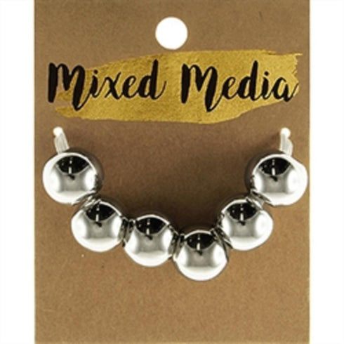 AussieSuperStore Jewellery Making Supplies Shiny Silver Mixed Media Round Beads (in 2 colours) Mixed Media Round Beads (in 2 colours) | Jewellery Making Beads | Jewellery Making Supplies 9323823197490 DBX77026